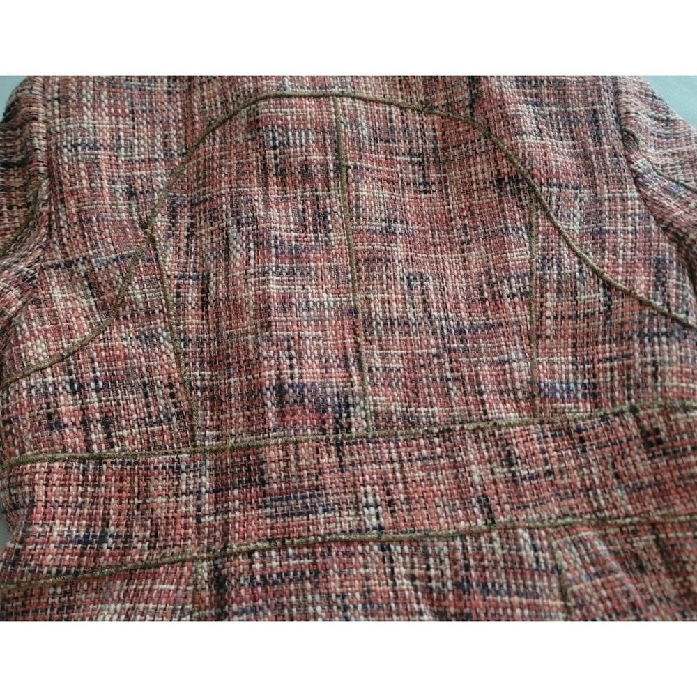 BCBGMAXAZRIA Y2K Tweed Jacket Women's Pink Zip Moto Career Chic Preppy Small - Picture 13 of 14